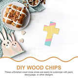 Abaodam 20Pcs Cross Blank Wood Cutouts Easter Cross Wooden DIY Crafts Unfinished Cross Shaped Wooden Pieces Cross Shaped Hanging Ornaments Abaodam