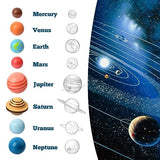 Wooden Solar System Model Board, Montessori Toys Planets Puzzle Science STEM Space Learning for Kids 4-8 with 3D Planets Models, Prechool Educational Xylolin