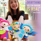 CRAFTILOO Fairy Sewing Kits for Little Girls 5 Easy Projects for Children Beginners Sewing kit Kid Crafts Make Your Own Felt Pillow Plush Craft Kit CRAFTILOO