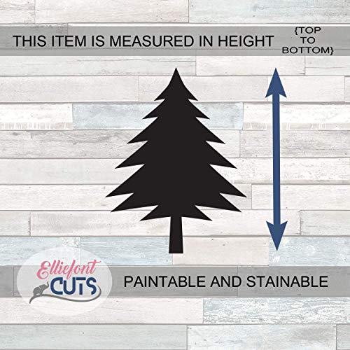 Pine Tree Wooden Cutouts for crafts, Laser Cut Wood Shapes 5mm thick Baltic Birch Wood, Multiple Sizes Available Elliefont Styles