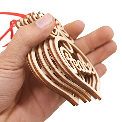 COHEALI 18 pcs Design DIY Twine Decorations Gift Christmas Unfinished Decor Festival Cutouts Wood Love Pendants Drawing Holiday Graffiti for Hope - WoodArtSupply