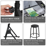 LifeSky Adjustable Glass Drafting Table - Height Adjustable Temped Glass Artists Drawing Table with Storage - Art Craft Desk Workstation for Adults LIFE SKY