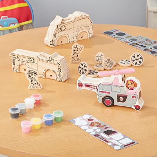 Melissa & Doug PAW Patrol Wooden Vehicles Craft Kit - 3 Decorate Your Own Vehicles, 3 Play Figures Melissa & Doug