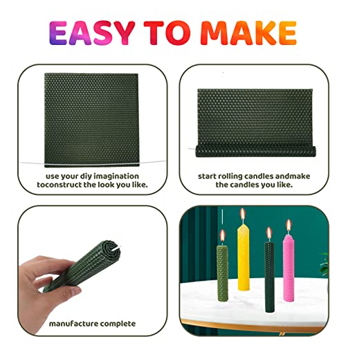 Nafziger 24 Pack 8x8 Inch Beeswax Sheets for Candle Making Kit Starter, Beeswax Candle Making Kit for Kids, Beeswax Honeycomb Sheet, Beeswax for Nafziger