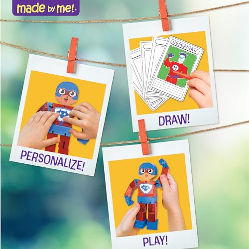 Made By Me Make Your Own Superhero Action Figurines, Make Your Own Action Figure, Includes Superhero Stickers, Moving Superhero Figurines, Customize Made By Me