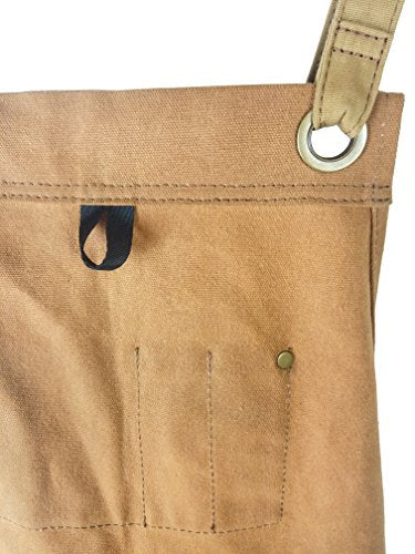 Hudson Durable Goods - Woodworking Edition - Waxed Canvas Apron - Brown - WoodArtSupply