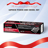 16-Piece Precision Punch & Chisel Set - Taper Punch, Pin Punch, Center Punch, Cold Chisels & Gauge for Versatile Applications SEDY