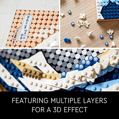 LEGO Art Hokusai – The Great Wave 31208, 3D Japanese Wall Art, Framed Ocean Canvas Picture for Home or Office Décor, Creative DIY Activity, Arts & LEGO