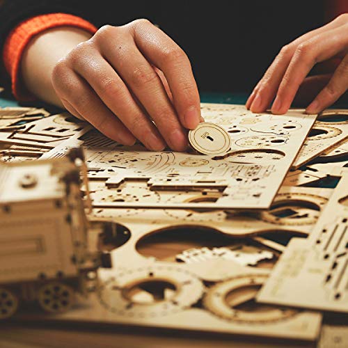 Locomotive Prime Steam Express Wooden 3D Puzzle - Model Building Kit for Adult Hobby and STEM Project for Teenagers at Home ROKR