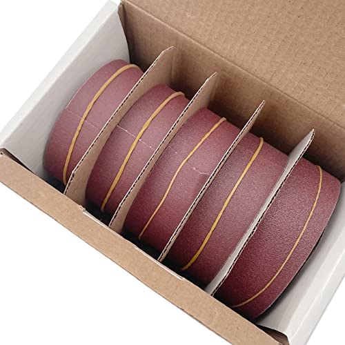 QYQRQF Emery Cloth Roll, 5 Grits Abrasive Sandpaper Rolls Assorted Sand Paper with Dispenser for Woodworking Automotive Metal Polishing, 150 240 320