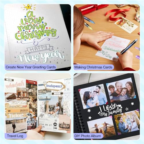 AKARUED Outline Shimmer Markers Set: Self Outline Metallic Marker Glitter Pens Set, 12 Colors Double Line Pens Fancy Markers for Kids Ages 8-12 AKARUED