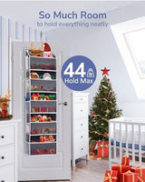 ULG 1 Pack Over Door Organizer with 5 Large Pockets 10 Mesh Side Pockets, 44 lbs Weight Capacity Hanging Storage Organizer with Clear Window Kids ULG