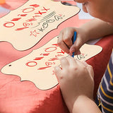 Tofficu 12pcs Shaped Wood Chips Unfinished Wood Banner DIY Wood Pallet Sign Blank Hanging Sign Craft Wood Planks Blank Wood Sign Unfinished Wood Tofficu