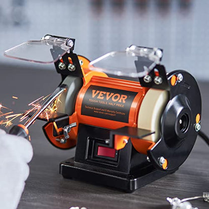 VEVOR Bench Buffer Polisher, Bench Buffer Grinder Polishing & Buffing Machine for Metal/Jewelry/Wood/Jade/Plastic/Silver DIY, with Wool/Abrasive