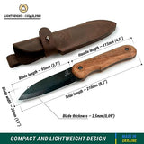BeaverCraft Bushcraft Knife Full Tang Survival Knife with Leather Sheath Campcraft Carbon Steel Knife, Small Bushcraft EDC Fixed Blade Knife, Bush BeaverCraft