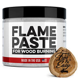 Flame Paste for Wood Burning - Clear - DIY Arts and Crafts Wood Burning Gel for Home or Office - Extra Strength Burn Paste Made in USA - 4 OZ Jar - Samorillo