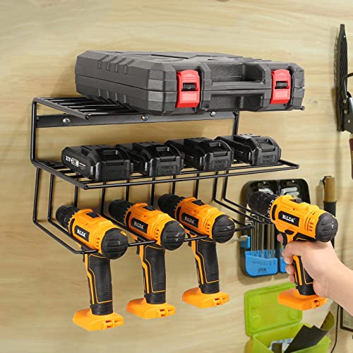 YueTong Power Tool Organizer for Tool Storage,Drill Holer Wall Mount,Storage Rack for Garage Organization, Wall Organizer with Shelf,Heavy Duty for YueTong