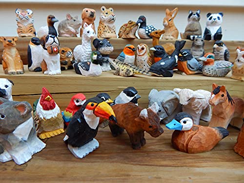 Selsela Goldeneye Mini Wood Duck Figurine Statue Carving Decoration Decoy Sculpture Small Animals - WoodArtSupply