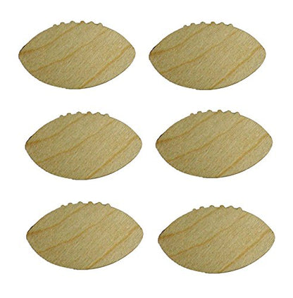 Football Cut Outs Unfinished Wood Mini Footballs Crafts 3" Inch 6 Pieces FB001-06