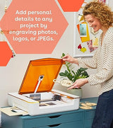 Glowforge Aura Craft Laser Cutter - Just a click to print gifts, cards, decor, & more. Hundreds of materials like wood, acrylic, even chocolate. Glowforge