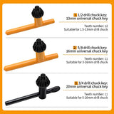 Drill Chuck Key Wrench, 6 Sizes Drill Press Chuck Key Replacement Drill Clamping Wrench Chuck Press Wrench Key for Electric Drill Clamping Tool of 4 Mdvora