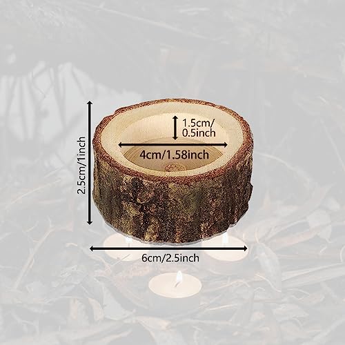 LUNKUIVY 30 Pack Wooden Tealight Candle Holders Wood Votive Candle Holders for Home Wedding Halloween Christmas Party and Festival Decoration LUNKUIVY