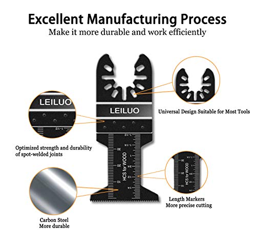 Oscillating Tool Blades LEILUO 50 Pack Wood Multitool Blades Fit DeWalt Bosch Milwaukee Craftsman Rockwell Fein Porter-Cable Chicago Ridgid Makita - WoodArtSupply