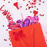 Winlyn 24 Sets Valentine's Day Heart Ornaments Decorations DIY Foam Heart Valentine Craft Kits Assorted Foam Heart Shapes Stickers Pom-poms Googly Winlyn