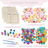 ZOCONE 12 Pcs Wooden Picture Frames for Craft, 7.5"x5.5" Unfinished Wood Photo Frames with Stand, DIY Wood Frame with Stickers, Resin Accessories, ZOCONE