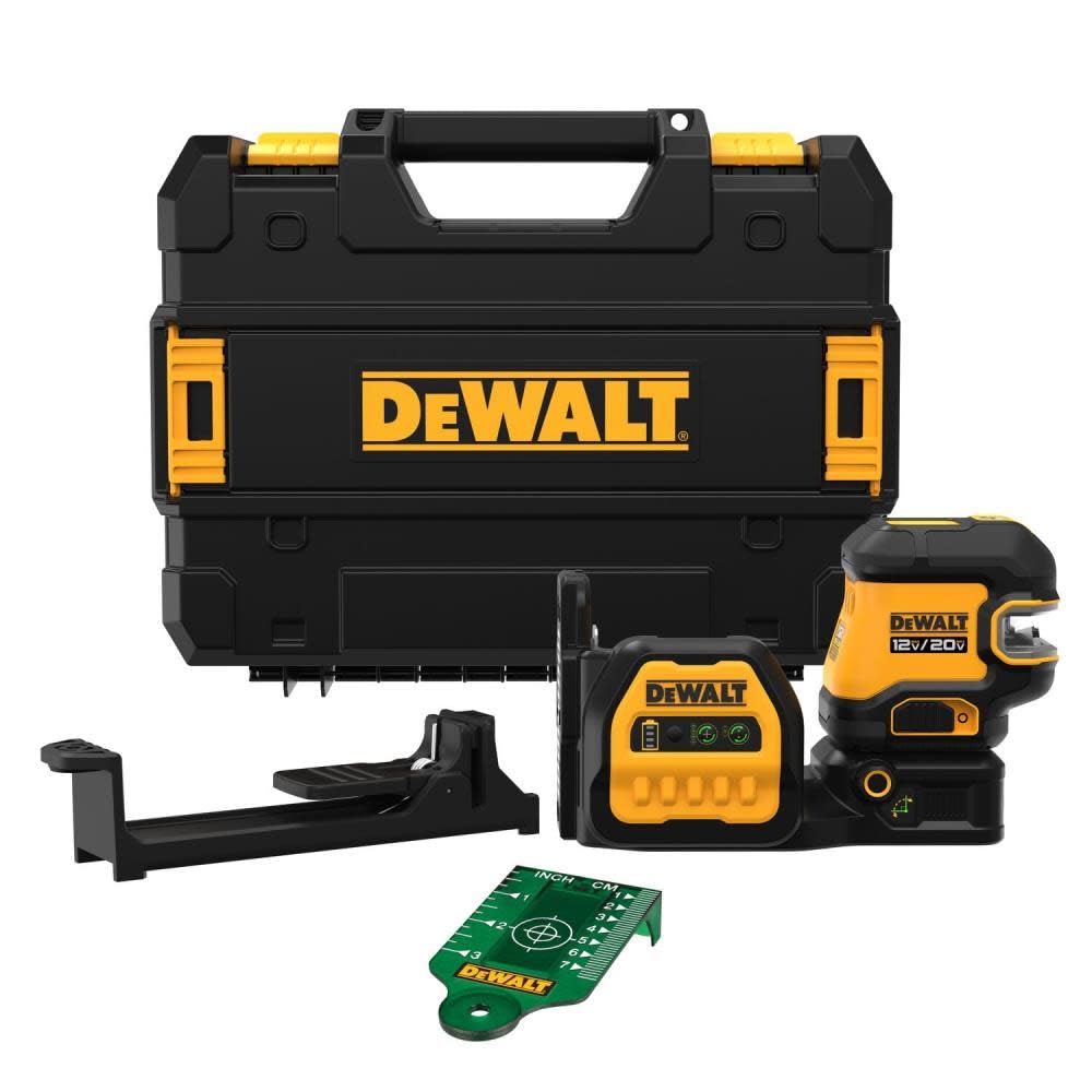 DEWALT 20V/12V MAX Laser Level, 2 Spot Laser and Cross Line Laser, Green, Bare Tool Only (DCLE34220GB) - WoodArtSupply