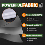 RAINDEWAY 12 Mil Heavy Duty White Tarp 6x20 Feet, UV Resistant, Waterproof, Weatherproof Poly Tarp with Metal Grommets and Reinforced Edges RAINDEWAY