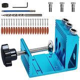 Pocket Hole Jig Kit with 3 Drill Hole Guide Pocket Drill Hole System with 15 Degree Joint Angle Tool Portable Pocket Joinery Screw Kit DIY EUASOO