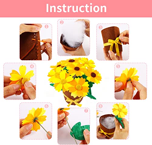 4 pcs Kids Arts and Crafts Sewing Potted Flower kit Ages 1-3, Toddler Arts and Crafts for Kids Preschool Educational Toys Sewing Kit for Kids 1 2 3 4 - WoodArtSupply