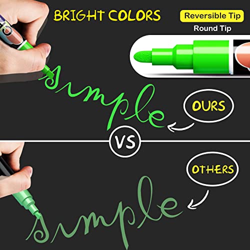 Chalkola Liquid Chalk Markers Erasable (10 Pack) w/Gold & Silver - Washable  Paint Chalk Pens for Chalkboard Signs, Blackboard