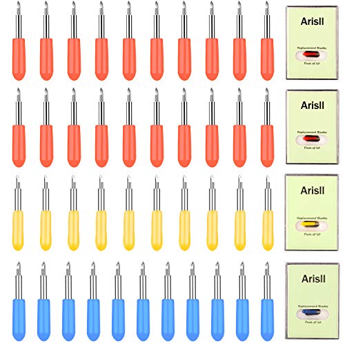 Blades for Cricut Explore 3/Air 2/Air/Maker 3/Maker, 40 Pack Replacement for Cutting Machine (20 Standard Fine Point,10 Shalow,10 Deep Cut Blades) - WoodArtSupply