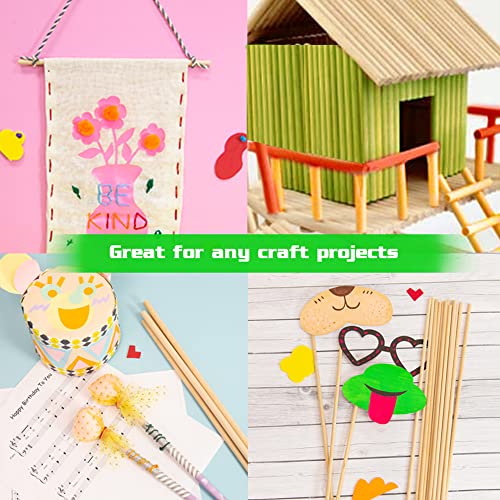 BAZIC Wooden Dowel Rods Wood Sticks, 3/8" x 12" Round Natural Color Hardwood Stick, Unfinished Wood for Crafts Lollipops Cake Support (6/Pack), Bazic Products