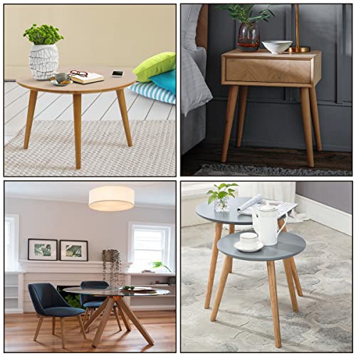 Sopicoz Table Legs 16 inch Wood Furniture Legs for Coffee Table End Table Mid-Century Modern DIY Furniture Tapered Natural Threaded M8 Hanger Bolts Sopicoz