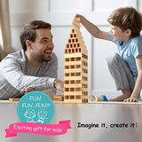 ICEKO KN 100pcs Classic Wooden Building Blocks Set,Solid STEM Building Toys for Kids, Preschool Learning Montessori Toys for Toddlers, Boys & Girls ICEKO KN