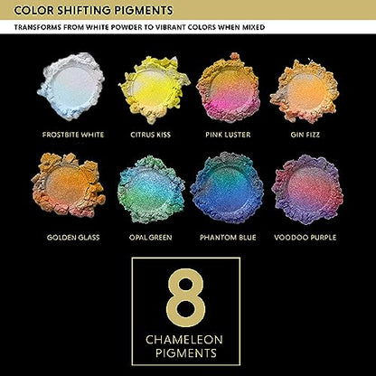 Chameleon Mica Powder for Epoxy Resin - 52 Colors Set - 0.10 Oz (3gr) - Mica Pigment for Resin Art, Soap Making, Epoxy, Slime & Candle Dye - Mica - WoodArtSupply