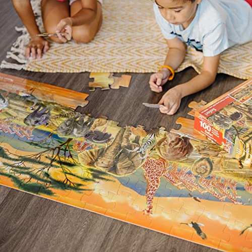 Melissa & Doug African Plains Safari Jumbo Jigsaw Floor Puzzle (100 pcs, over 4 feet long) Melissa & Doug