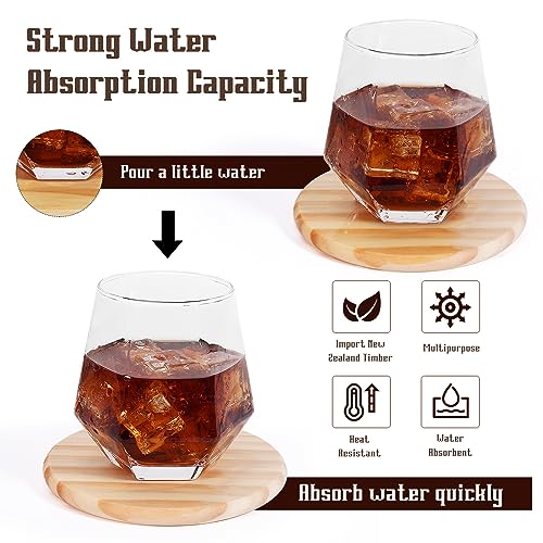 12 Pack Unfinished Wood Coasters, GOH DODD 5 Inch Wooden Coasters Crafts Blanks for DIY Drawing Painting Laser Engraving Wood Burning, Round GOH DODD