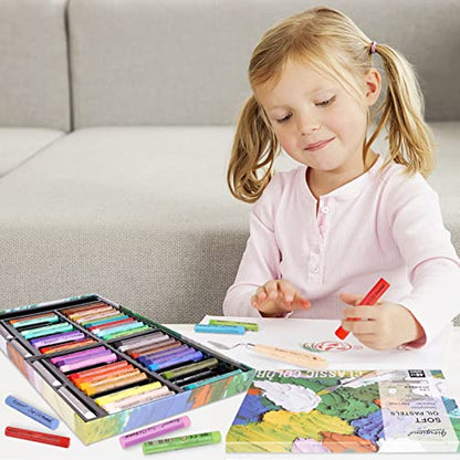 AXEARTE Soft Oil Pastels Set, 52 Colors Vibrant Creamy Oil Pastels Set with Painting Scraper, Art Supplies for Drawing, Blending, Layering, and - WoodArtSupply