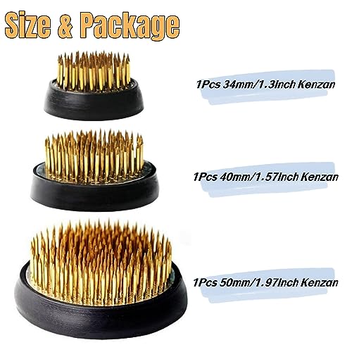 3 Pcs Flower Frogs for Flower Arrangements Supplies, Japanese Flower Arranging Ikebana Kenzan, Pin Frogs for Flowers Holder with Rubber Base Flower Eggone