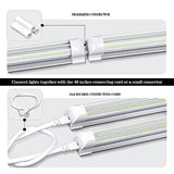 Gugsey 8Ft LED Shop Light Fixture - 100W 15500LM T8 Shop Lights for Garage, 6000K 8 Foot Daylight V Shape Linkable Garage Lights, High Output Clear Gugsey