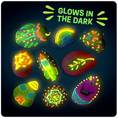 Kids Rock Painting Kit - Glow in The Dark - Arts & Crafts Gifts for Boys and Girls Ages 4-12 - Craft Activities Kits - Creative Art Toys for 4, 5, 6, Dan&Darci