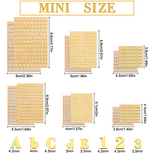 MIKIMIQI 12 Pcs Letter Resin Stickers Mini Alphabet Number Stickers for Resin Supplies, Alloy Self Adhesive Letters Stickers for Epoxy Resin Casting MIKIMIQI