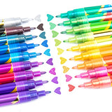 JR.WHITE Glitter Metallic Paint Pens: Sparkle Water-Based Marker Pen for Greeting Cards, Mugs, Wood, Art Drawing, Rock Painting, Posters, Albums, JR.WHITE