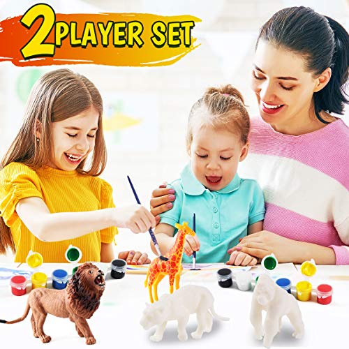 FUNZBO Kids Painting Set - Christmas Gifts for Kids, Arts and Crafts, Art Set with Art Supplies, Painting Tools, and Animal Toys, Toys for Girls, FUNZBO