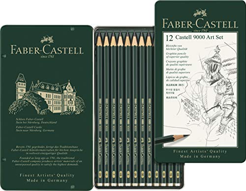 Faber-Castell 9000 Graphite Sketch Pencil Sets Art 8B - 2H set of 12 Faber-Castell