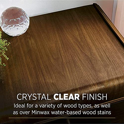 Minwax 233334444 Polycrylic Protective Wood Finish, Clear Satin, ½ Pint - WoodArtSupply